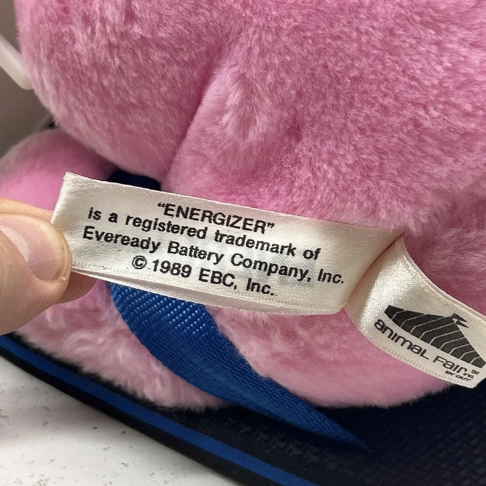 Vintage 1989 Energizer Bunny Plush Pink Drum Flip Flops Stuffed Toy ‼️Read Desc